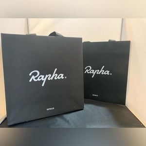 Two Rapha shopping bags